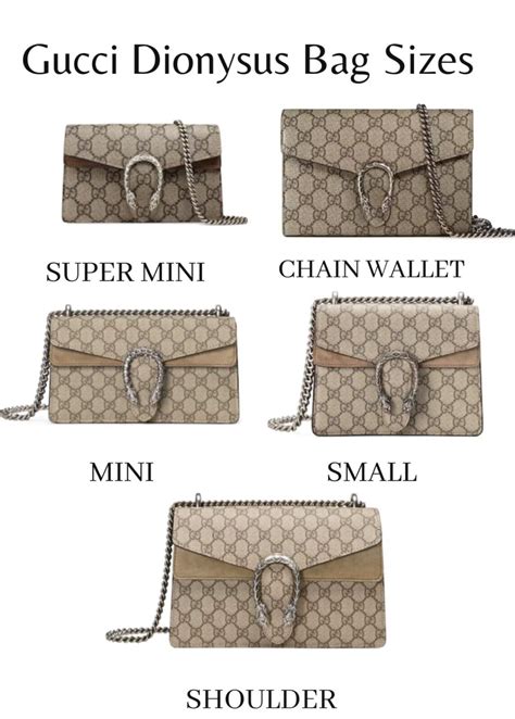 gucci dionysus sizes comparison